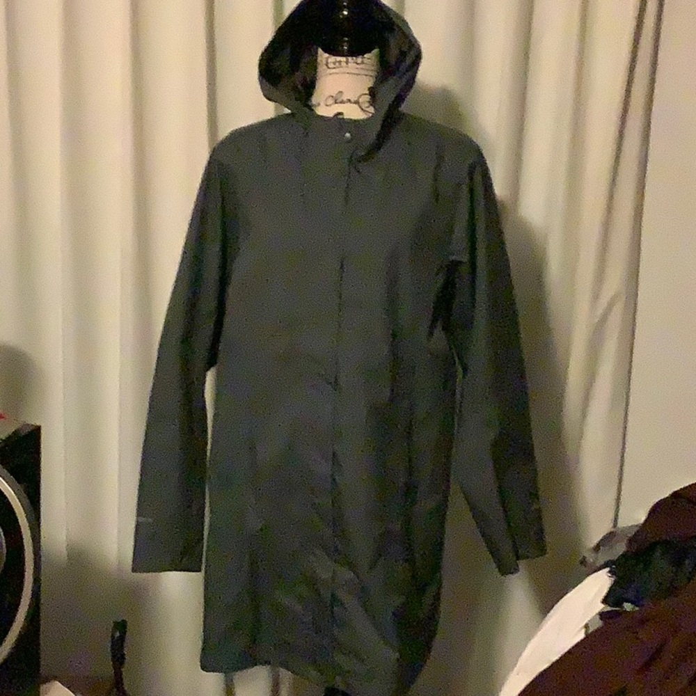 Eddie Bauer size TXL trench coat Mackenzie in dark smoke adj hood w/stormrepel